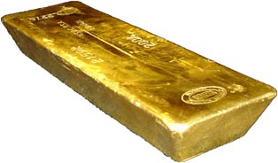 400 oz LBMA approved good delivery gold bullion bar on a white background