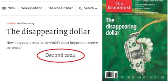 Front cover of The Economist magazine, December 2004