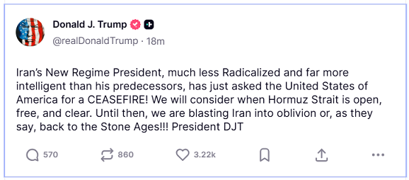 Trump tweet on TruthSocial