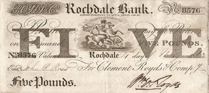 Rochdale Bank £5 note Rochdale Bank £5 note