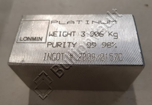 Platinum bar manufactured by LPPM approved refinery Lonmin 