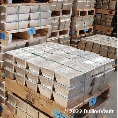 Silver wholesale bars weighing 1,000 ounces (32kg) stored in a London Bullion Market Association accredited vault and therefore can be traded VAT free.